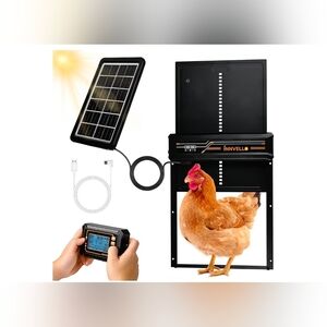Solar Automatic Chicken Coop Door Timer Light Sensor Remote Anti Pinch MSRP$85
